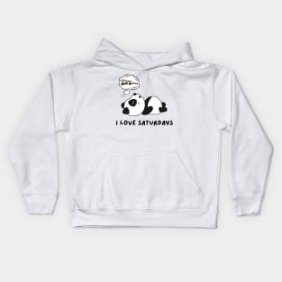 Funny panda I love Saturdays Kids Hoodie